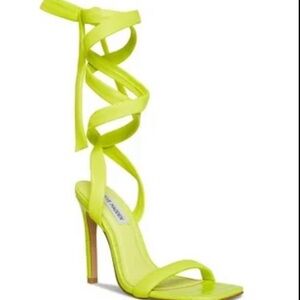 Neon Green Tie Up Heels